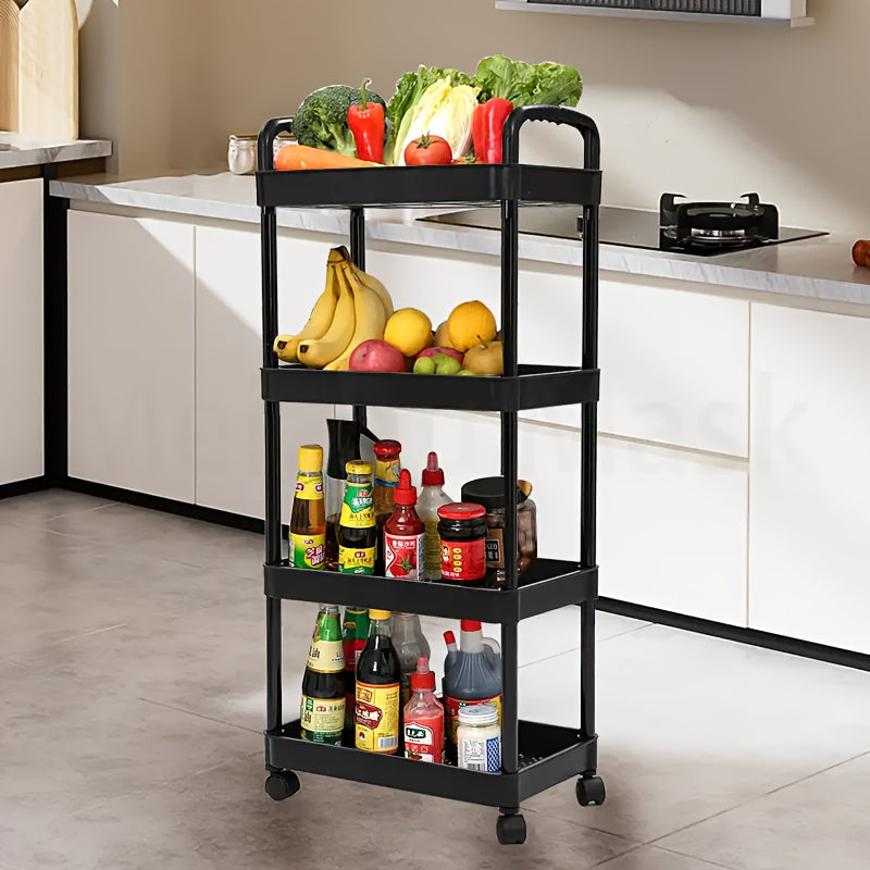 Rolling Storage Cart with Wheels - Ideal for Organizing Kitchen, Bathroom, and Living Room Spaces