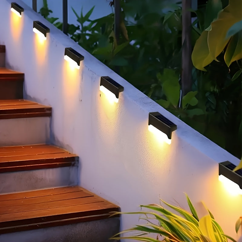 16 solar-powered outdoor lamps, ideal for railings, stairs, fences, columns, and lanes, can be used as LED courtyard decorative lights.