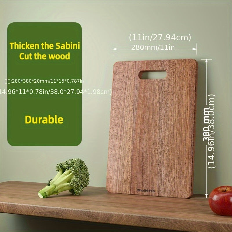 Mold-Resistant Sapele Hardwood Chopping Board, Double-Sided for Vegetable & Fruit Prep, Food Safe for Home Kitchen