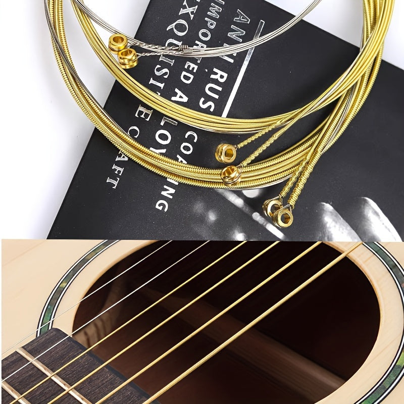 6 nickel plated steel acoustic guitar strings for clear, vibrant sound.