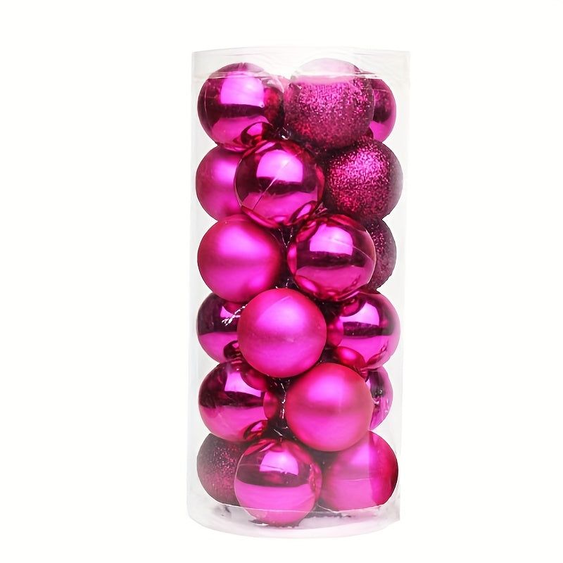 1.18 inch Christmas ball ornaments for holiday decorating. Pack of 24 shatterproof balls for Christmas trees, weddings, parties, and hanging decorations.