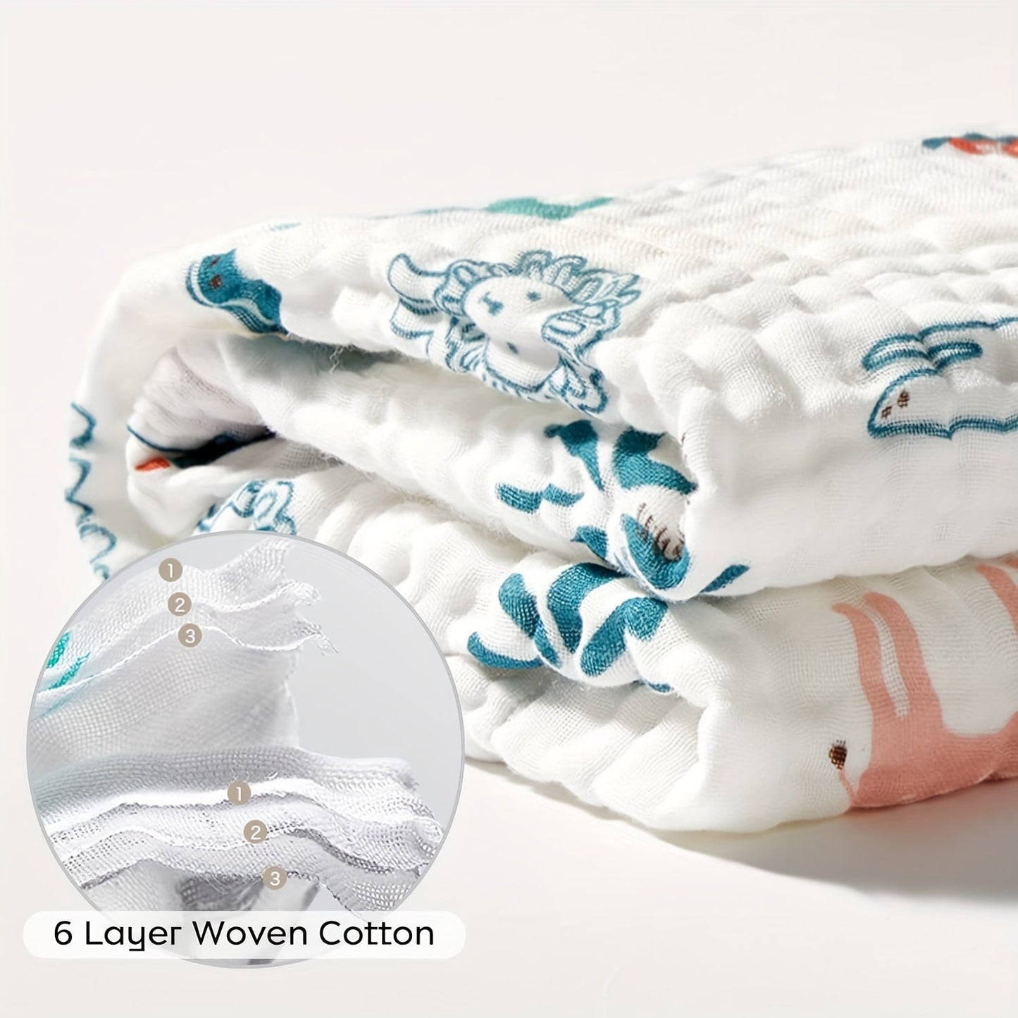 Soft and Absorbent Baby Towels with Hood, Ideal for Newborn Bath Time, 6 Layers of Luxury