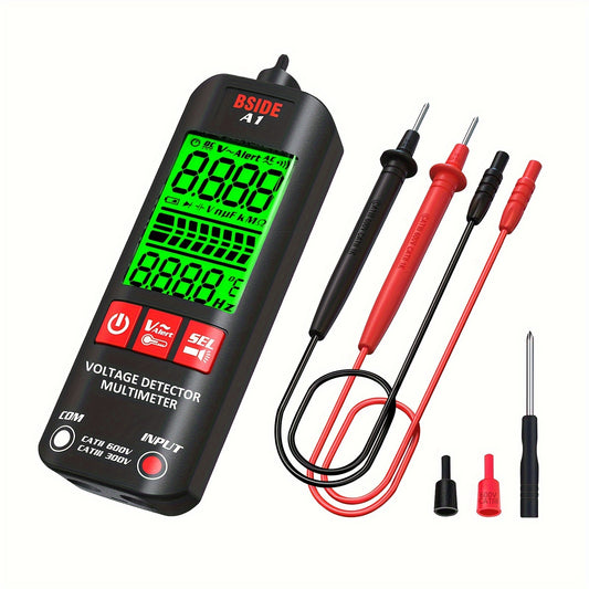 BSIDE A1 Smart Digital Multimeter with Flashlight - Non-Contact, Fast & Accurate Testing for Voltage, Current, Resistance, Continuity & Temperature, Live Wire Alert, Durable & Safe