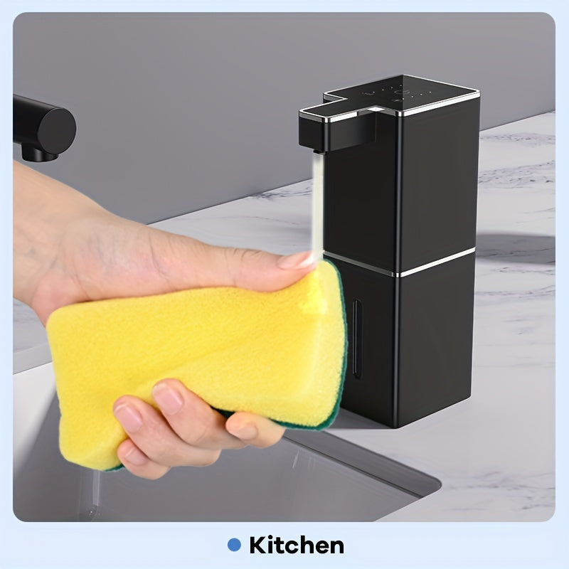 380ml USB Rechargeable Soap Dispenser with Motion Sensor - Wall-Mounted, Plastic, Automatic Hand & Dishwashing Liquid Dispenser for Bathroom and Kitchen.