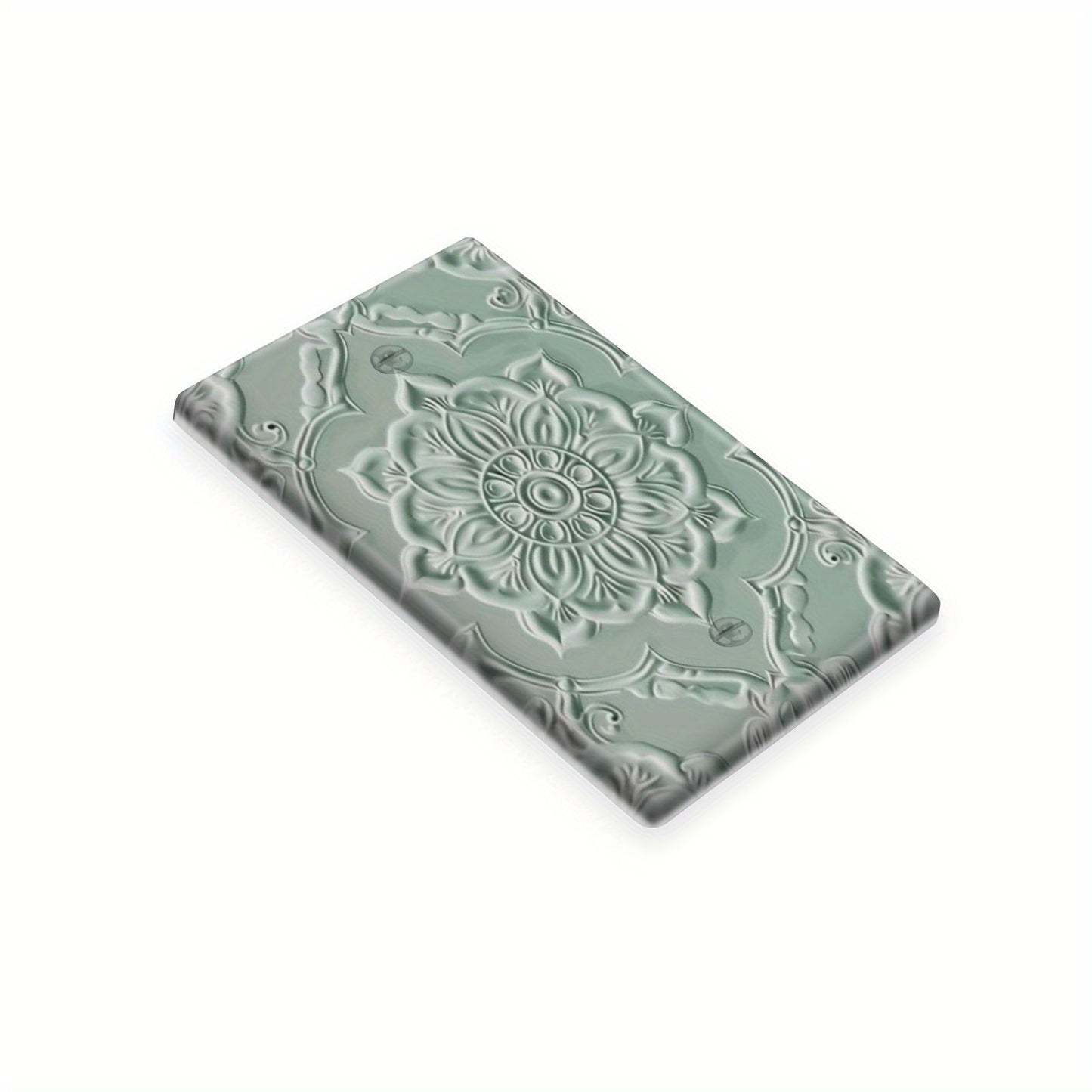 Sage green beige decorative light switch cover, easy to install, no wiring or battery needed, for bedrooms and bathrooms.