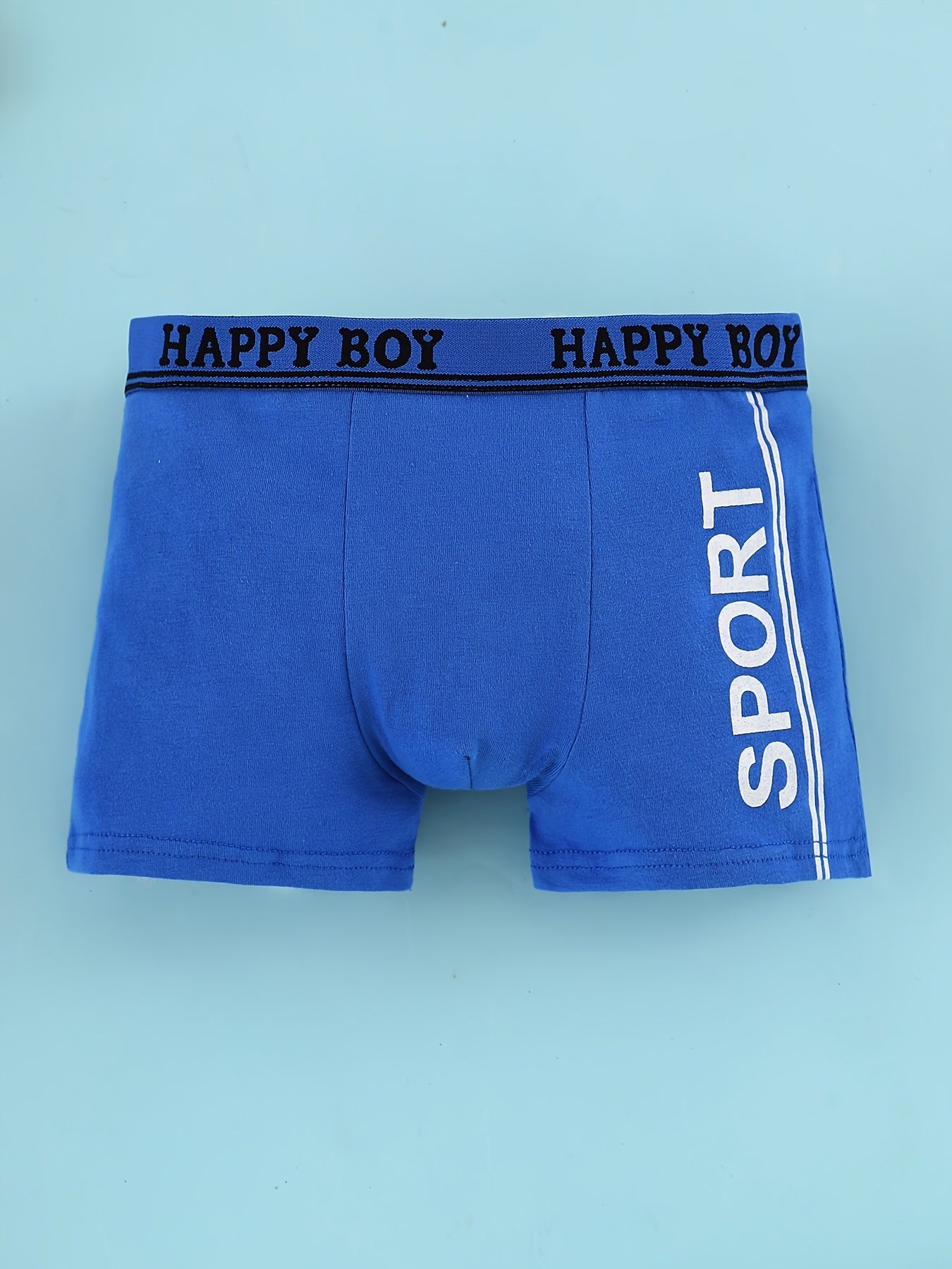 Boys' Sports Style Boxer Briefs - 4pcs, Soft Breathable Cotton, Elastic Waistband, Letter Print, Athletic Trunks.