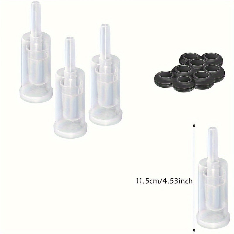 Plastic airlock set for homebrewing and preserving, comes with silicone grommets for fermenting wine, sauerkraut, and kimchi.