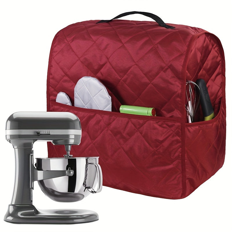 Protect and store your stand mixer with our dust cover featuring accessory storage pockets. Compatible with 4.5-5 quart tilt head and bowl lift mixers, this cover has a protective quilted design that is easy to clean and portable for convenience.