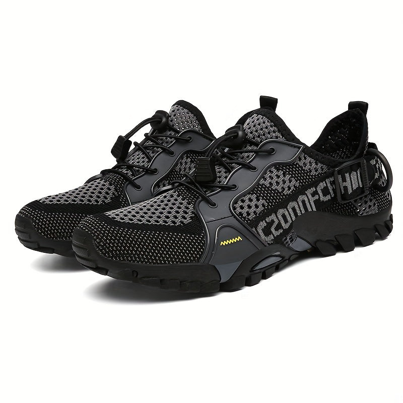 Men's Breathable Knitted Sneakers for Hiking and Climbing in Spring and Summer, Non-Slip and Wear-resistant.