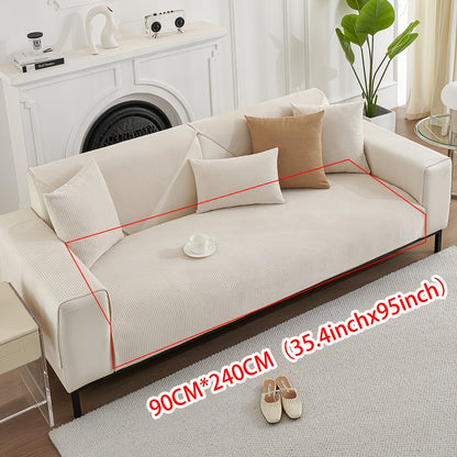 Anti-splash, all-season velvet sofa cushion with anti-cat scratch, pet-friendly, anti-slip, and dustproof features.