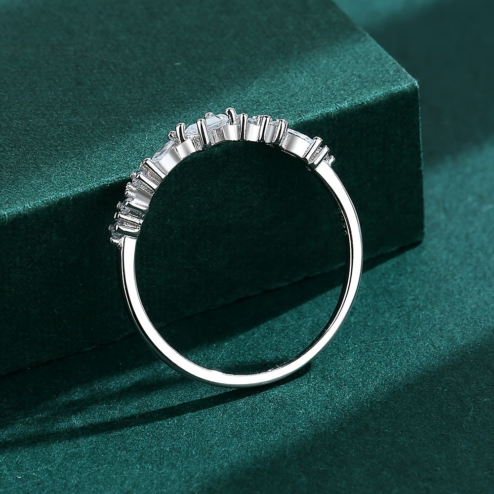 Silver 925 Synthetic Zirconia Ring, perfect as a birthday gift for women with irregular shape