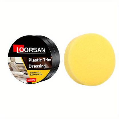 LOORSAN Plastic Trim Dressing Cream - Car Seat & Tire Refurbishment Paste, Dashboard & Instrument Panel Restorer, Non-Electric and Plastic Care Solution