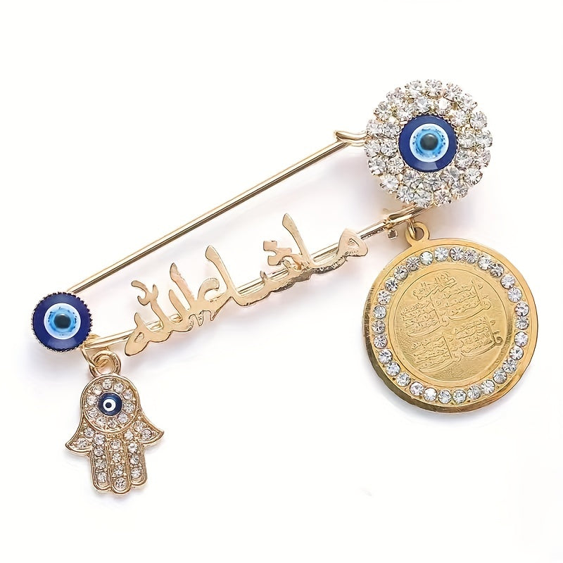 Fashionable Devil's Eye Brooch Pin - Alloy Accent for Collars & Apparel