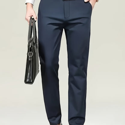 New casual formal pants for men, suitable for all seasons. Business style with trendy long trousers, fashionable and versatile elastic dress pants with a comfortable classic design for