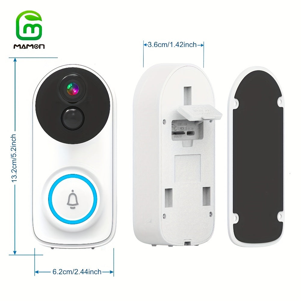 Experience crystal clear video quality with the MAMONCARE 2K HD Video Doorbell Camera. This wireless WiFi camera features two-way audio, smart PIR motion detection, and real-time viewing for both iOS and Android devices. It is also Alexa compatible for