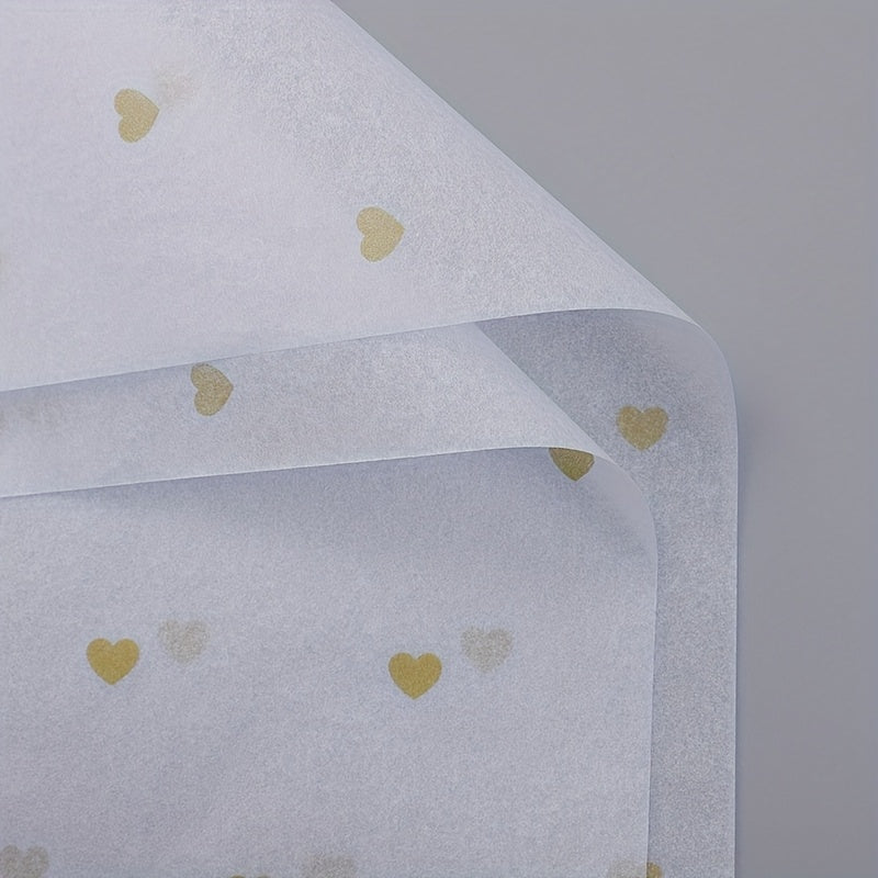 20 YINGYUYUAN Premium Tissue Paper Sheets in Red Heart Pattern for multiple uses such as gift wrapping, scrapbooking, and wedding décor.