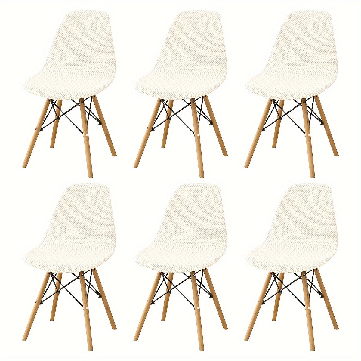 Set of 4 or 6 160T Jacquard Shell Chair Covers for Emms Chair.