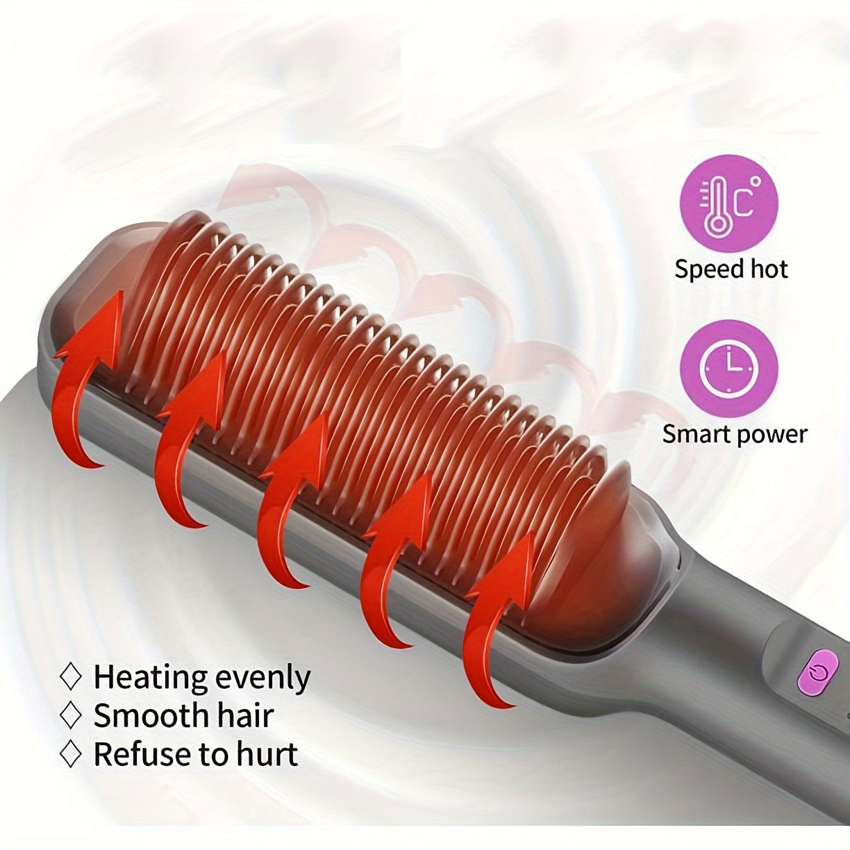 1pc Multifunctional Hair Straightener Comb with Negative Ion Technology, Type C Plug, Ideal Gift.