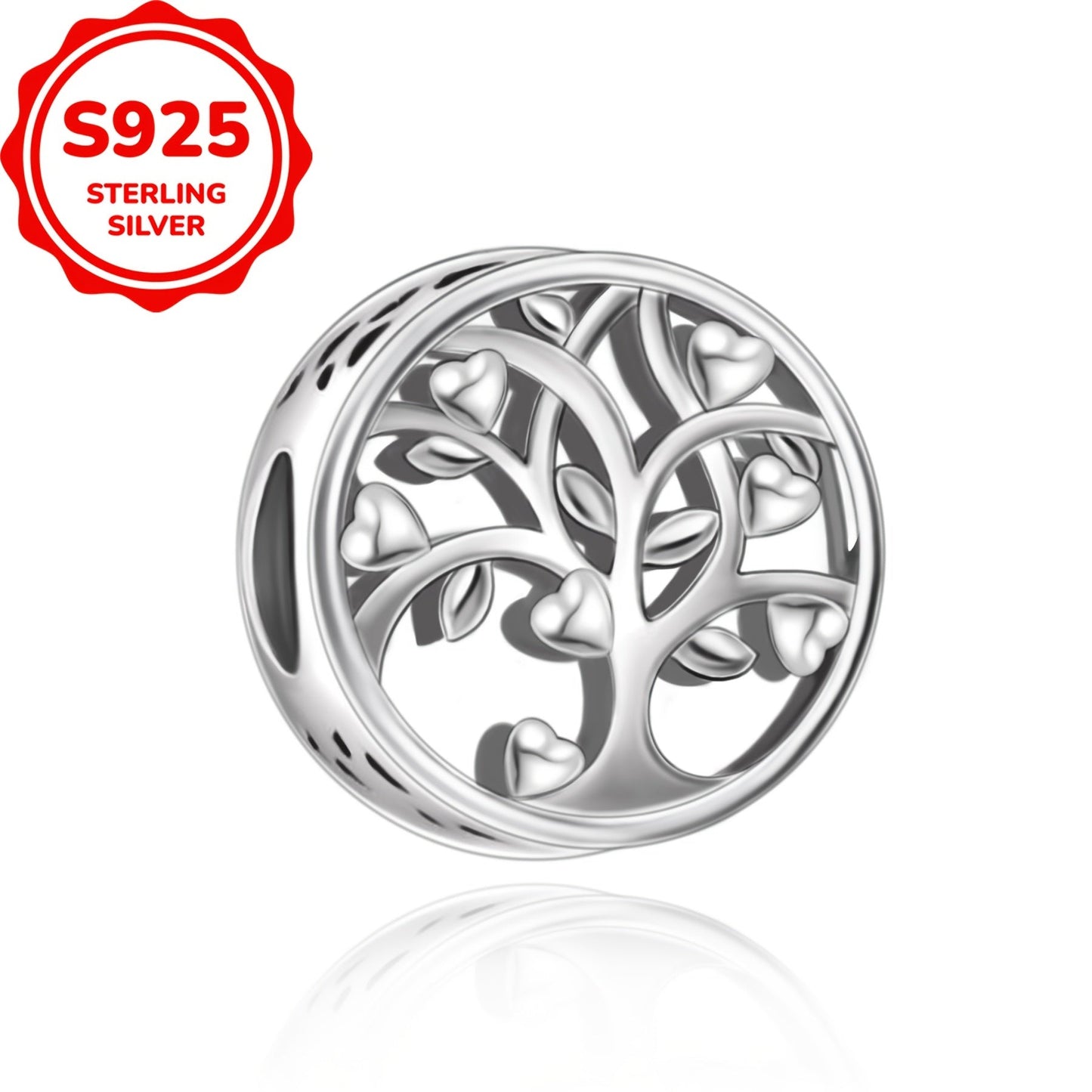 Sterling silver family tree pendant, perfect for DIY jewelry making. Great gift idea for Christmas, Thanksgiving, and Mother's Day for both women and men.