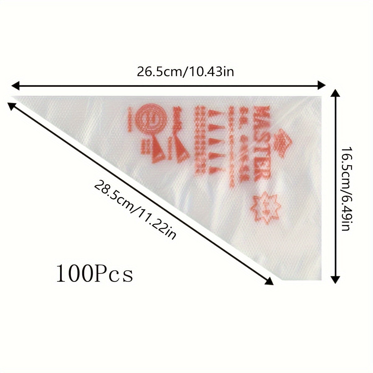 100 ta tort bezash uchun piping sumkasi - Oval tortni bezash uchun mustahkam qalin plastik piping sumkalari, oziq-ovqat uchun xavfsiz, shirinliklar va pechene tayyorlash uchun ideal, qo'lda yuvish tavsiya etiladi.