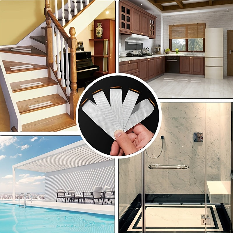 Get a set of 13/25/37 pieces of Anti-slip Strips for your safety in the shower and bathtub. These Safety Shower Treads Strips, Bathtub Anti-Slip Stickers, and Anti Skid Tape are perfect for shower, tub, and steps. Each strip measures 20.32cm by 2.03cm