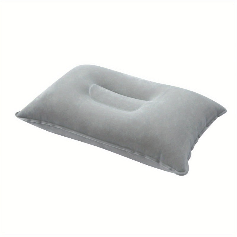 Travel in comfort with the 1pc TravelMate Inflatable Neck Pillow. Made of portable knitted fabric, this lightweight pillow is hand washable and perfect for use in the office, car, camping, hiking, or napping. Get the support you need wherever you go.