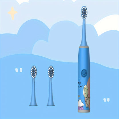 The New Space Series children's electric toothbrush set includes a battery-operated model with 3 to 6 brush heads, making it a perfect holiday gift for family and friends. Featuring soft