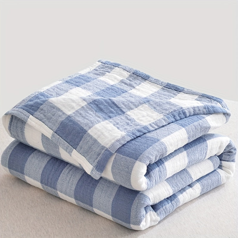 Soft and warm throw blanket with classic plaid pattern print, perfect for snuggling on the couch, in the office, or while camping. This multi-purpose blanket is great for all seasons and makes a perfect gift.