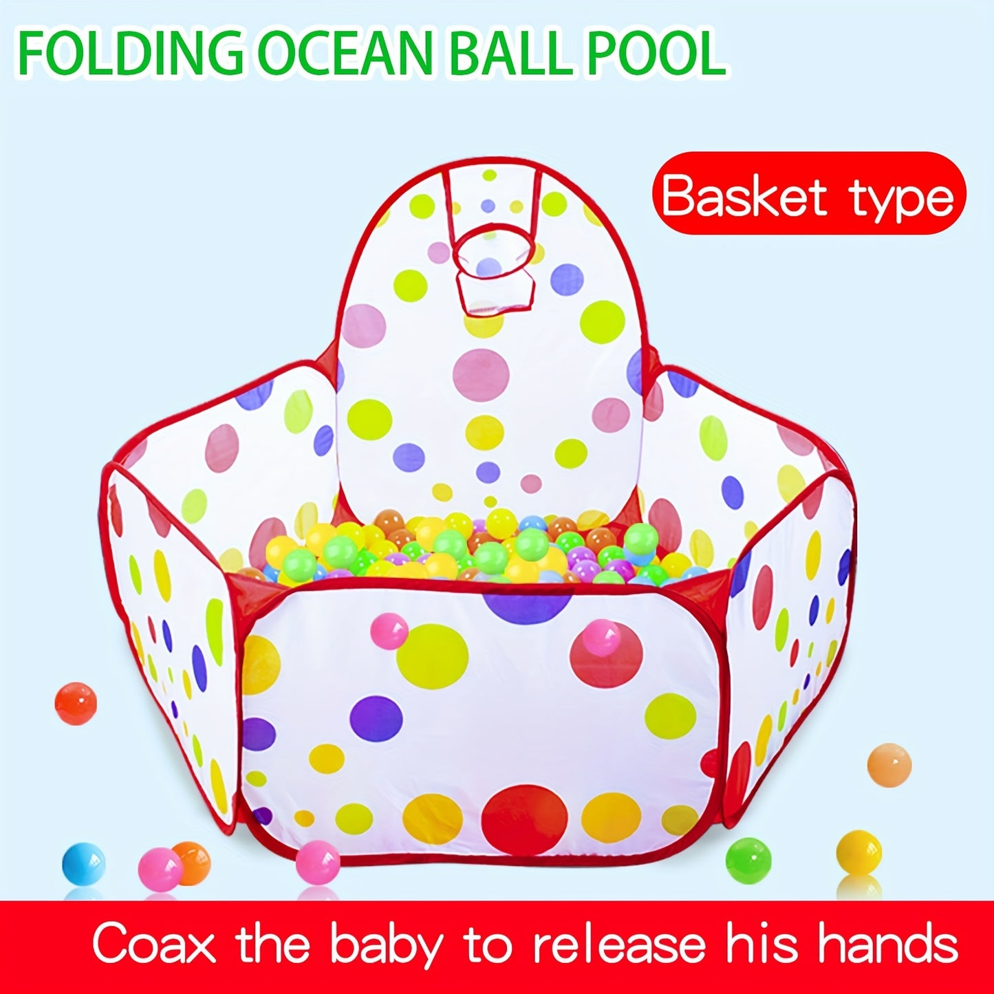 Kids' Ocean Ball Pool with Basketball Basket Toy