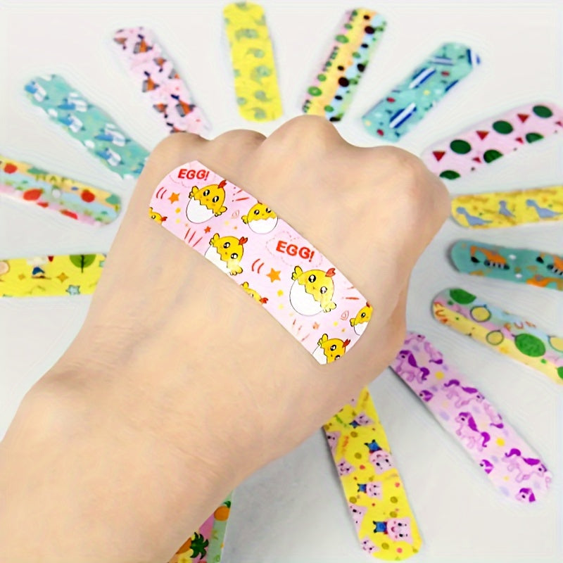 120 cute cartoon animal bandages for kids and adults. Hypoallergenic, waterproof PE patches with fun designs. Ideal for home emergencies.