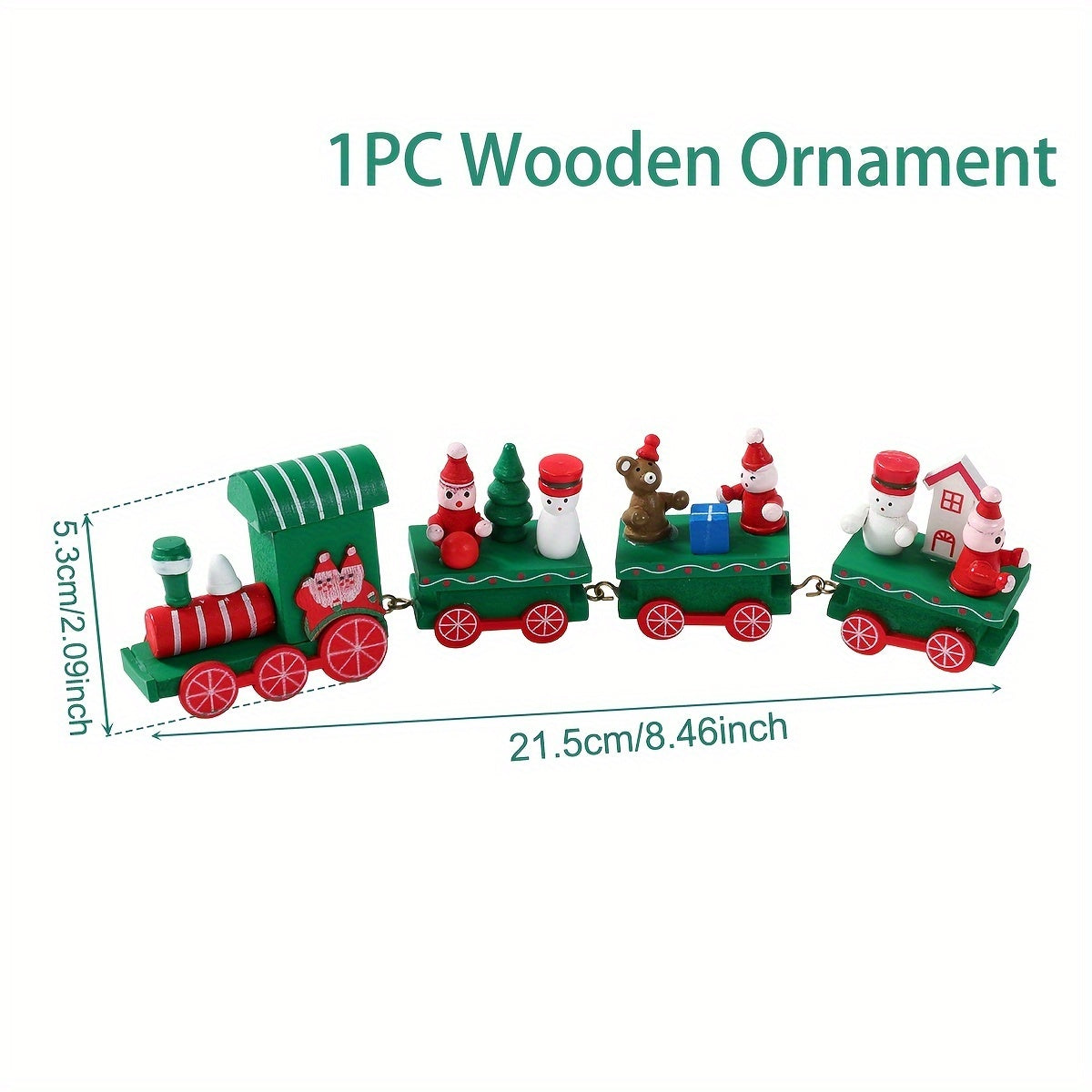 Wooden train ornament for a Merry Christmas celebration - ideal tree decor and gift.