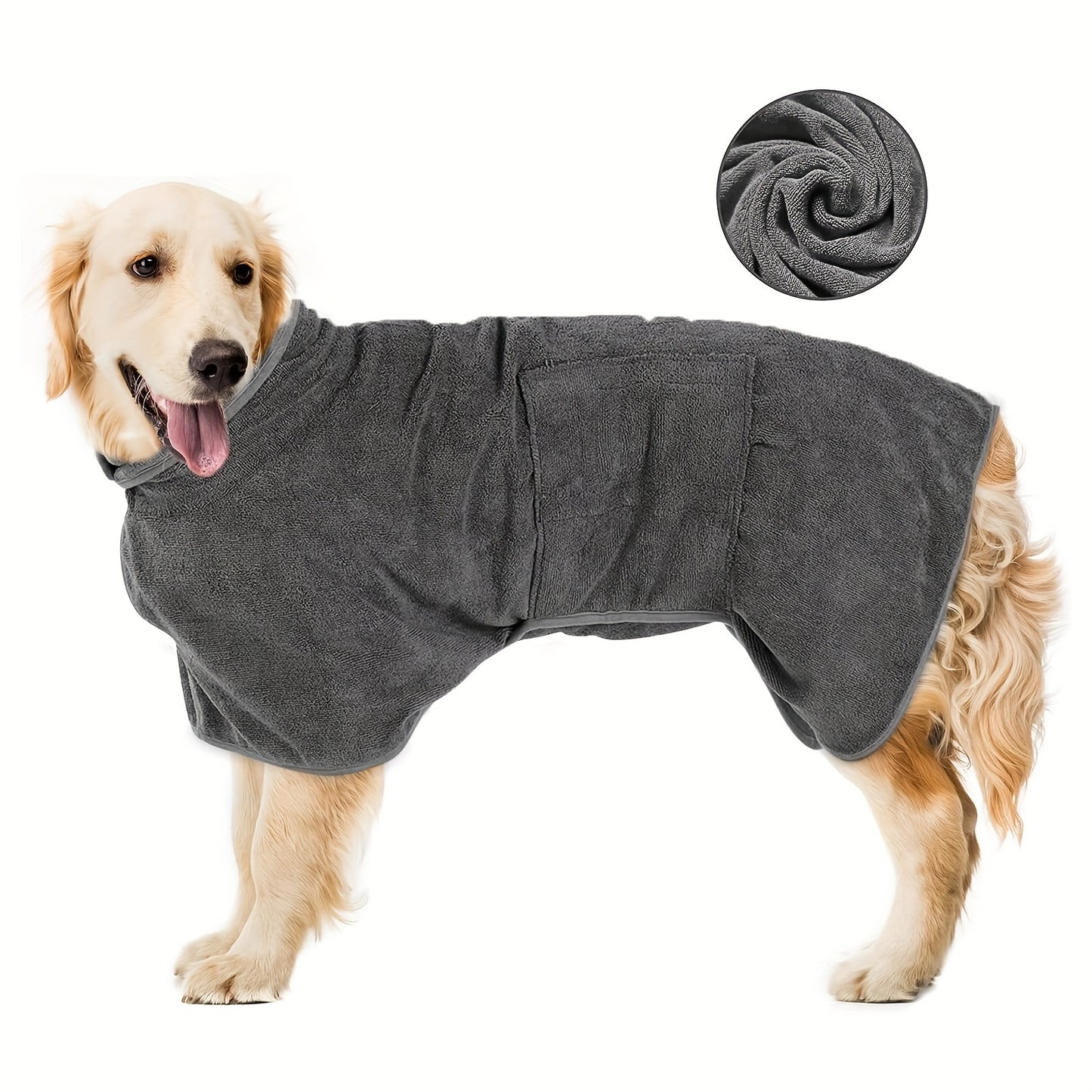 Dog bathrobe towel with magic sticker for small, medium, and large dogs and cats, quick-drying and super absorbent to prevent hair loss.