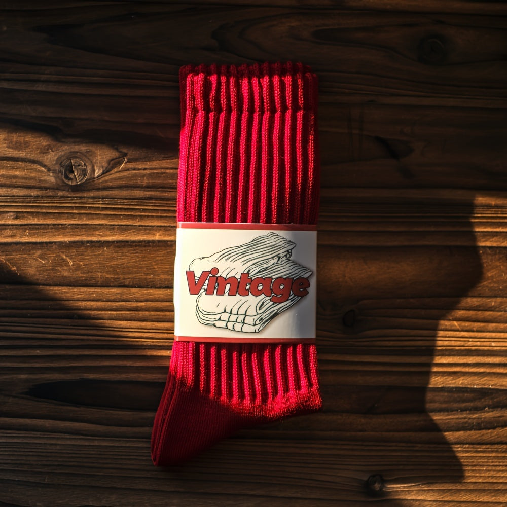 Men's and women's college style retro socks, breathable and thick, suitable for all seasons.