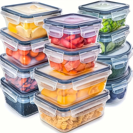 Food Grade Plastic Jars, Set of 12 Storage Containers with Lids for Fresh-keeping Dumplings, Meat, Eggs, Ginger, Garlic, and Green Onions. Multifunctional Kitchen Organizers and Accessories.