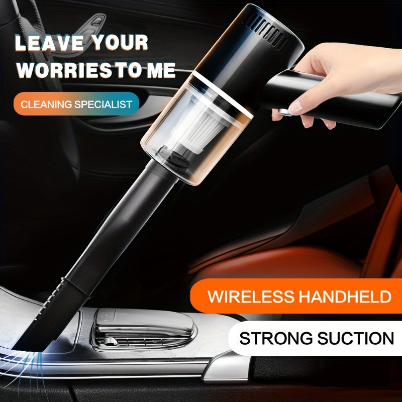 Introducing the High-Powered Cordless Handheld Vacuum Cleaner with Strong Suction - Rechargeable via USB, Equipped with 2000mAh Lithium Battery and Crevice Tool, Perfect for Cleaning Cars, Kitchens, and Home Floors, A Must-Have Car Vacuum Cleaner.