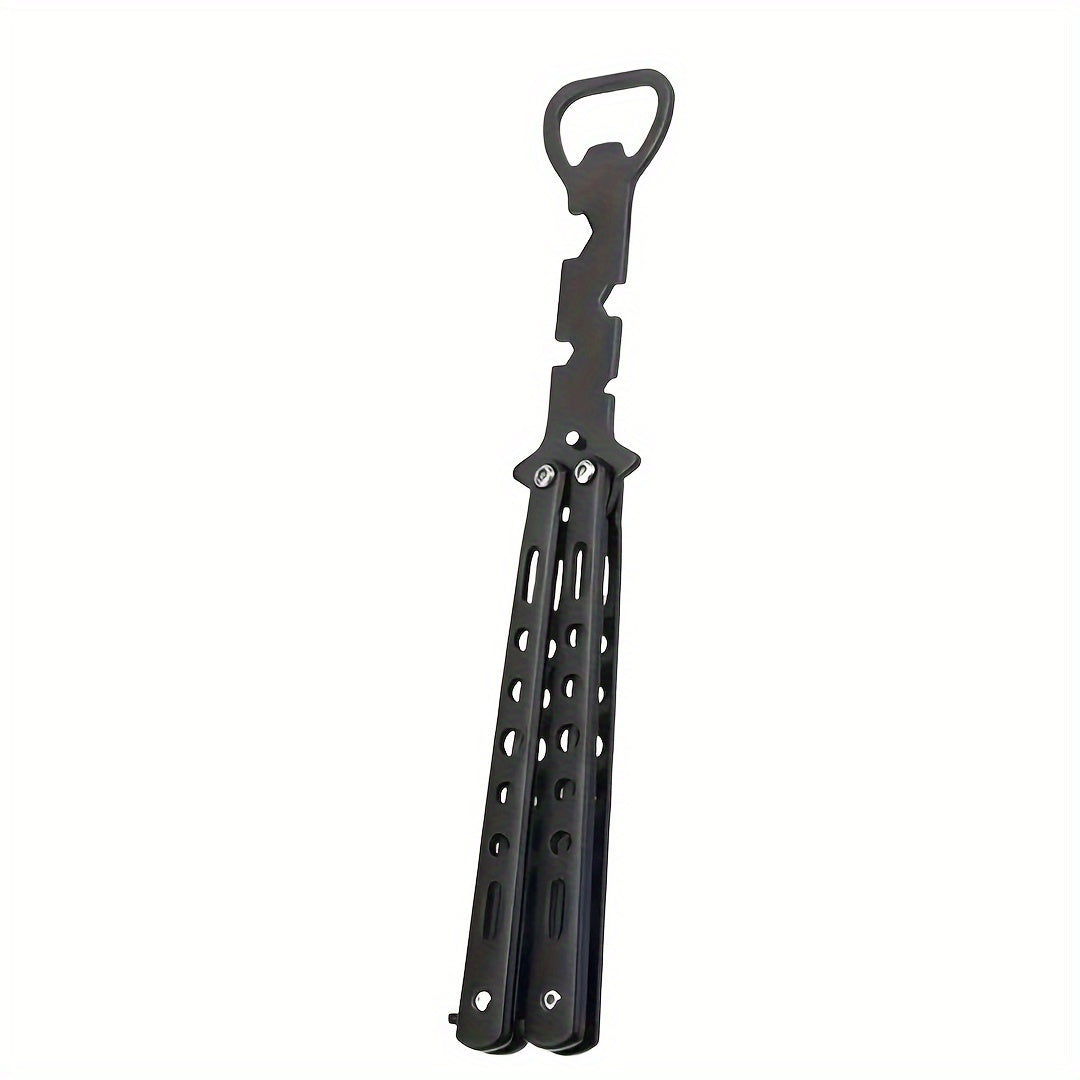 1pc Portable Metal Folding Bottle Opener - Black & Silvery, Durable and Stylish, Great Gift Item for Beer Lovers