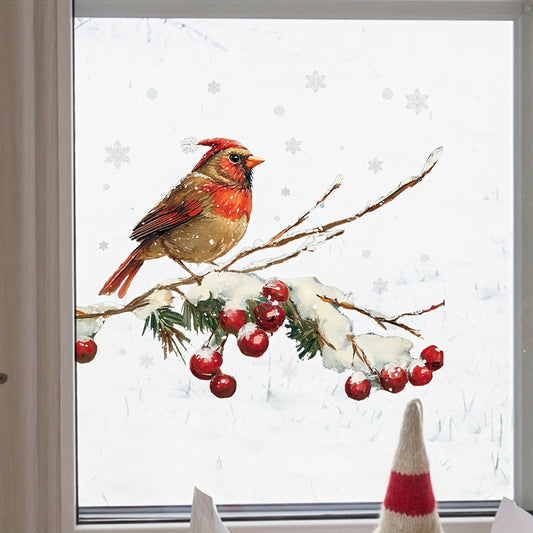 Snowman, birds, and snowflake window clings for Christmas decoration in homes and schools. Made of self-adhesive plastic, these glass stickers also work as outdoor Christmas decorations to add a festive touch to your surroundings.