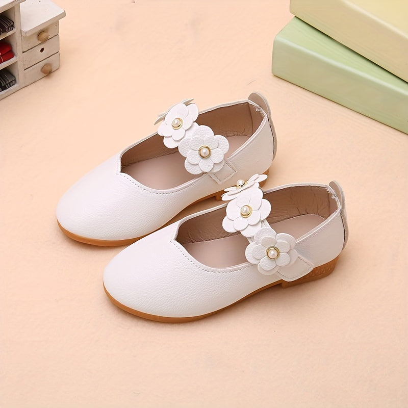 Stylish Flower Mary Jane Shoes for Girls: Lightweight, Non-Slip, Comfortable for Parties, All Seasons.