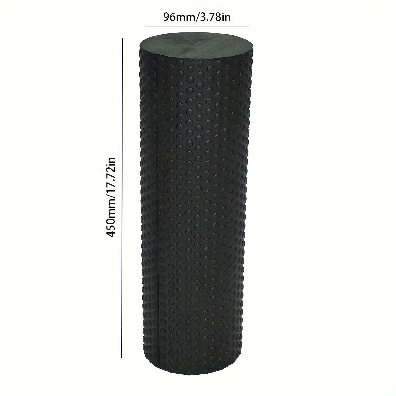 Premium EVA foam roller with textured surface for flexibility and muscle relaxation. Perfect for yoga, pilates, and fitness. Available in purple, blue, and black.