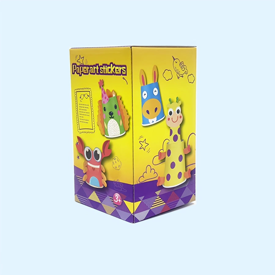 Educational art and craft set with stickers for ages 3-6, enhances fine motor skills, perfect gift for boys and girls.