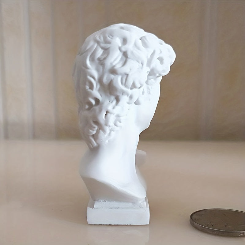 Greek bust statue: 7.0cm/2.76in, white resin, ideal for home or office decoration and collection.