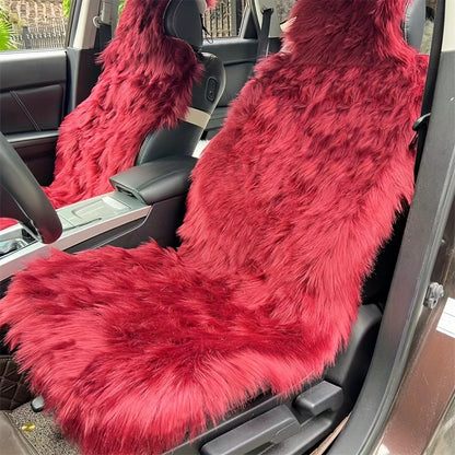 Thickened plush seat cushion for winter car driving.