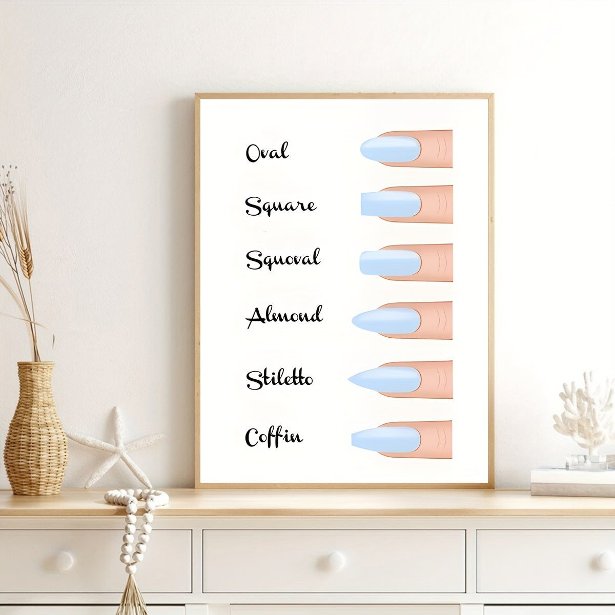 Nail art canvas poster for home decor in various styles, perfect for beauty salons. For indoor use only.