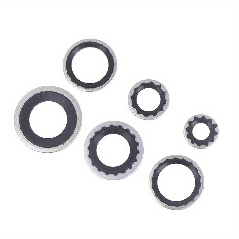 Set of 6 High-Temperature Resistant Car A/C Sealing Gaskets - Expansion Valve Accessories for Long-lasting Air Conditioning Systems