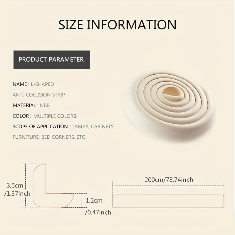 L-образная антикollisionная полоса для углов столов, угловая защита от ударов для стен, столов, окон и лестниц