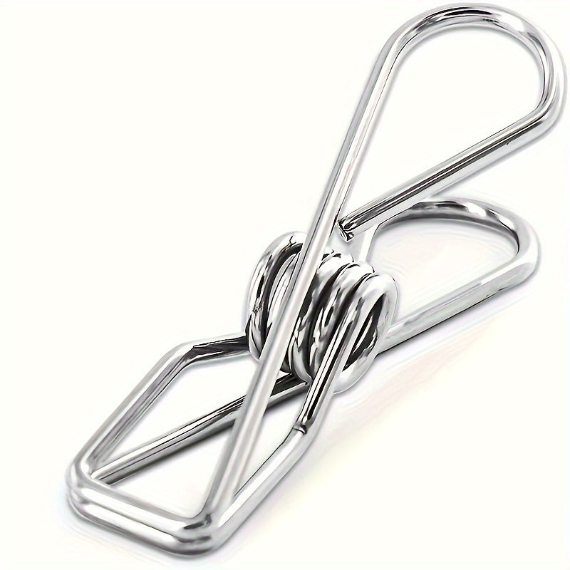 10pcs Large and 20pcs Medium and Small Stainless Steel Wire Clips, Durable and Multi-functional Metal Clips for Clothes, Laundry, and Outdoor Use. Perfect for Hanging Clothes, Snack Bags, and More.