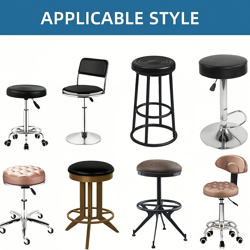 Faux leather stool cover for bar chairs, waterproof and elastic, made of professional PU material. Suitable for beauty workers with normal hair styles.