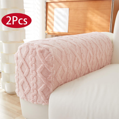 New 2pcs: Classic Sofa Armrest Cover, Elastic and Washable, Anti-Stain and Wear-Resistant.