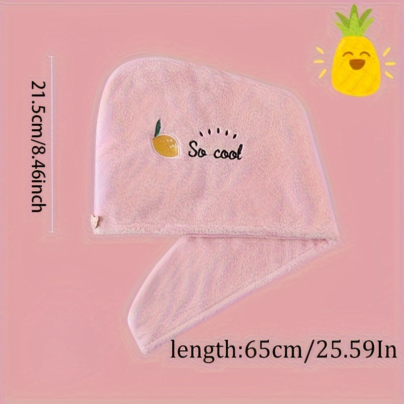 Embroidered hair wrap towel for ladies, absorbent and quick-drying. Suitable for long and short hair. Ideal bathroom essential.