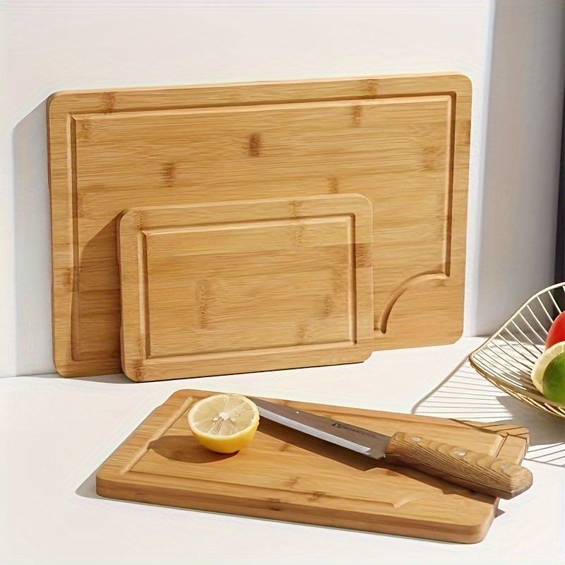 Set of four bamboo cutting boards with holder - Premium kitchen chopping boards for fruits, vegetables, and meats. Perfect addition to any kitchen.